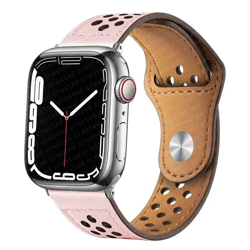 Lederen band voor Apple horlogeband 44mm 40mm 45mm 41mm 42mm 38mm 49mm 44 45mm Ultra 49mm armband