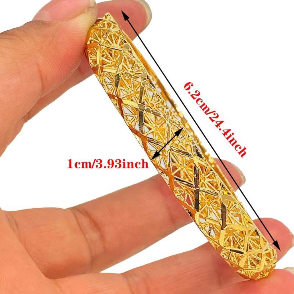 Bangle Dubai Armbanden Voor Vrouwen 24K Ethiopische Afrika Mode Goud Kleur Saudi Arabië Bruid Bruiloft Armband Sieraden Gifts252H