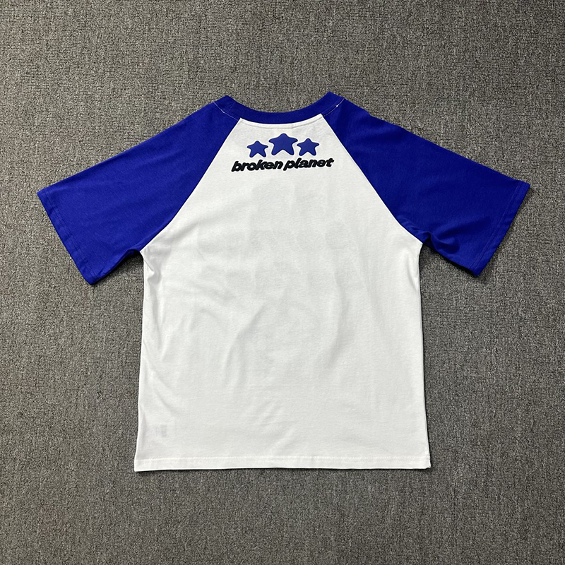 24SS Algodão Camisetas Azul Branco Cores Espuma Impressão Manga Curta Homens Mulheres Camisetas Verão