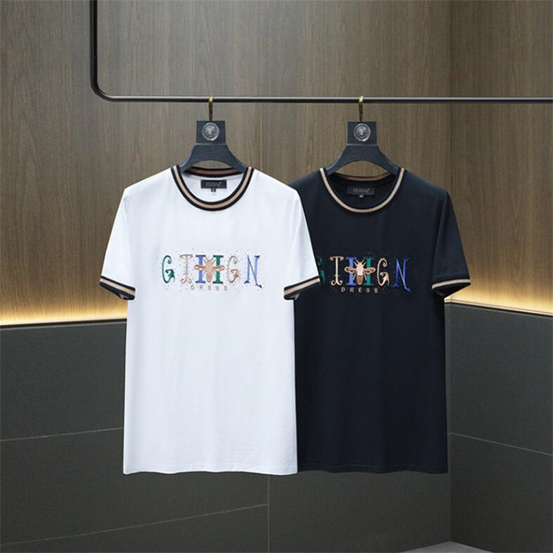 Ny 2024 Luxury Summer Designer T Shirt For Men Women Tee Shirts With Letters Round Neck Tshirts Short Sleeved Tees Top Breattable Clothing Size M-5XL