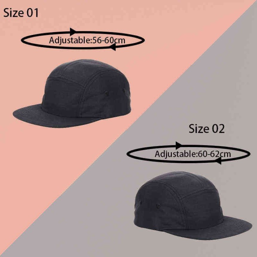 Men's 5 Panel Cap Unisex Solid Colors Flat Brim Nylon Quick Dry Baseball Gorros Women Outdoor Waterproof Hip Hop Hat 211122205p