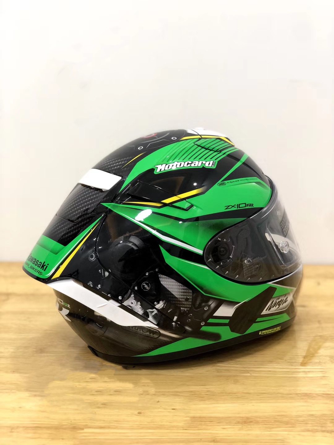 Capacete de rosto inteiro shoei x14 x-catorze verde kawasa ki, viseira anti-neblina, carro de equitação, motocross, corrida, capacete de motocicleta