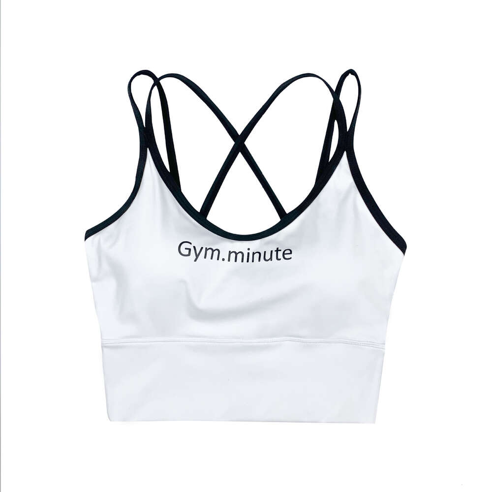 Lu Align Soutien-gorge de sport dos nu avec lettres imprimées citron Fiess Débardeur avec dos rembourré pour femme Crossover Sling Sous-vêtements de course Jogger Gym Sport