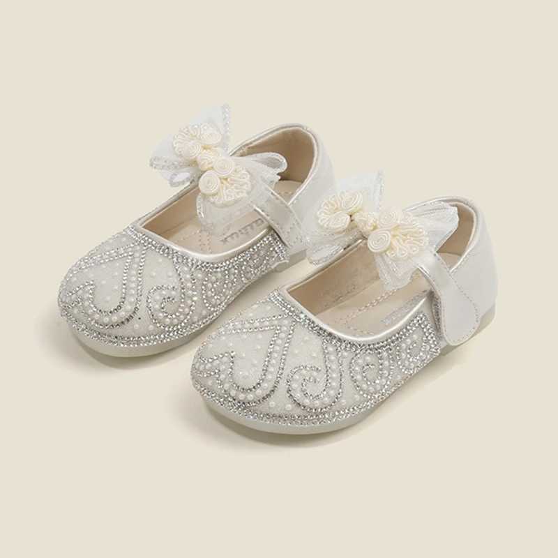 First Walkers Claladoudou Bling Kleid für Kinder, Schuhe mit Spitzenschleife, Zirkonia mit Pailletten, kleine Prinzessinnenschuhe für Geburtstag, Hochzeit, 240315