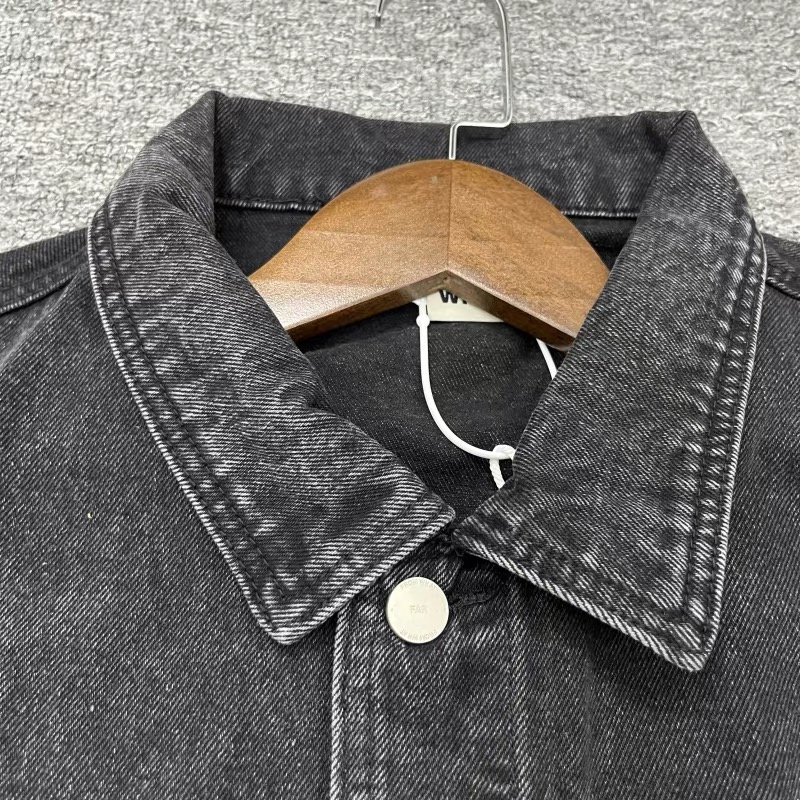 Streetwear Jacket Heavyweight Washed Black Denim Coats Men