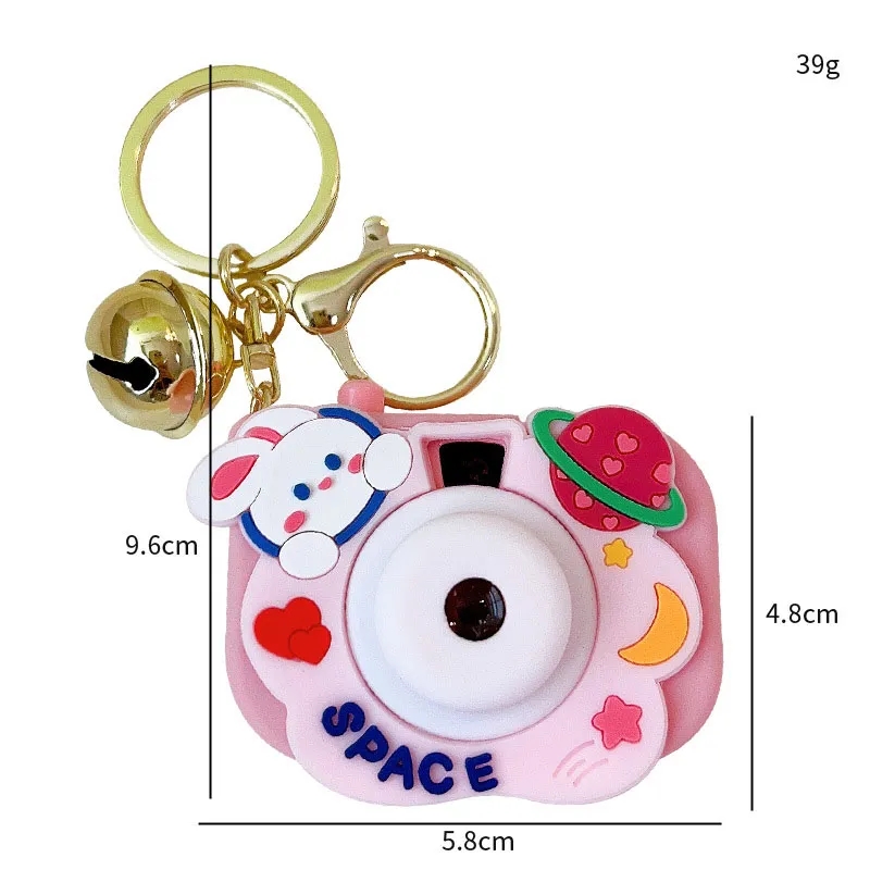 Kawaii – porte-clés avec caméra de Projection de lapin lumineux, pendentif créatif pour sac d'école, petit pendentif pour sac d'école d'étudiant, vente en gros, 2024