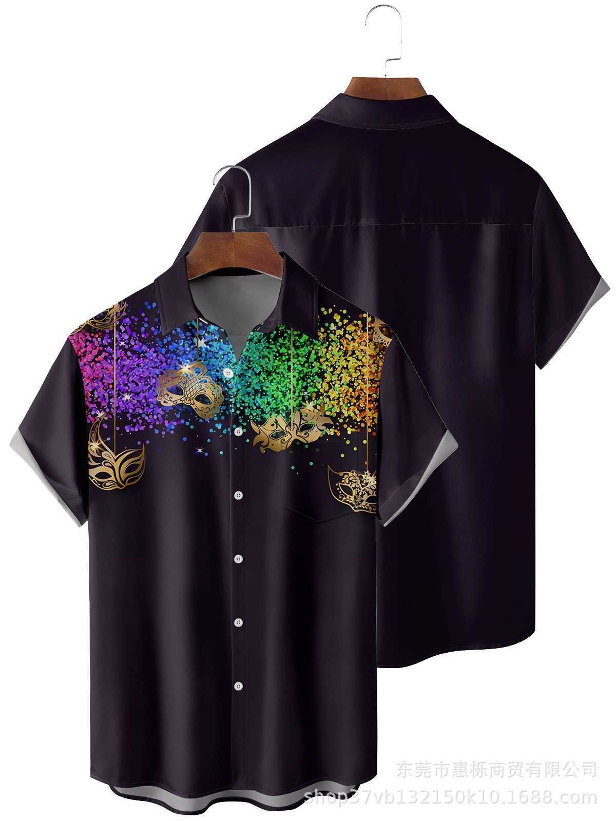 2024 NY PINDUODUO HAWAII KARNIVAL 3D Tryckt kortärmad skjorta Casual Summer Mens Shirt