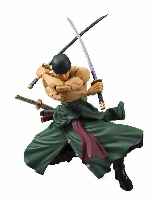 Action Figures Toy Anime One Piece 18cm BJD Roronoa Zoro Giunti mobili Action PVC Figure Collection Giocattoli di modello