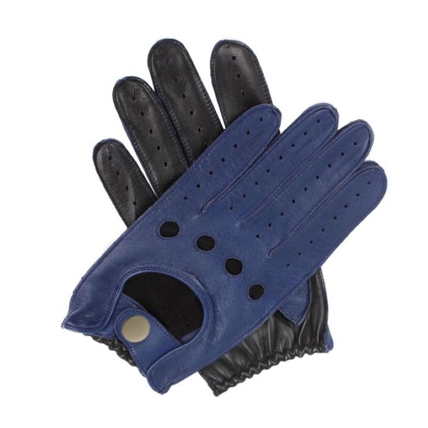 Gants en cuir véritable pour hommes, en peau de mouton, sans doublure, respirants, à la mode, pour la conduite, Mittens274V