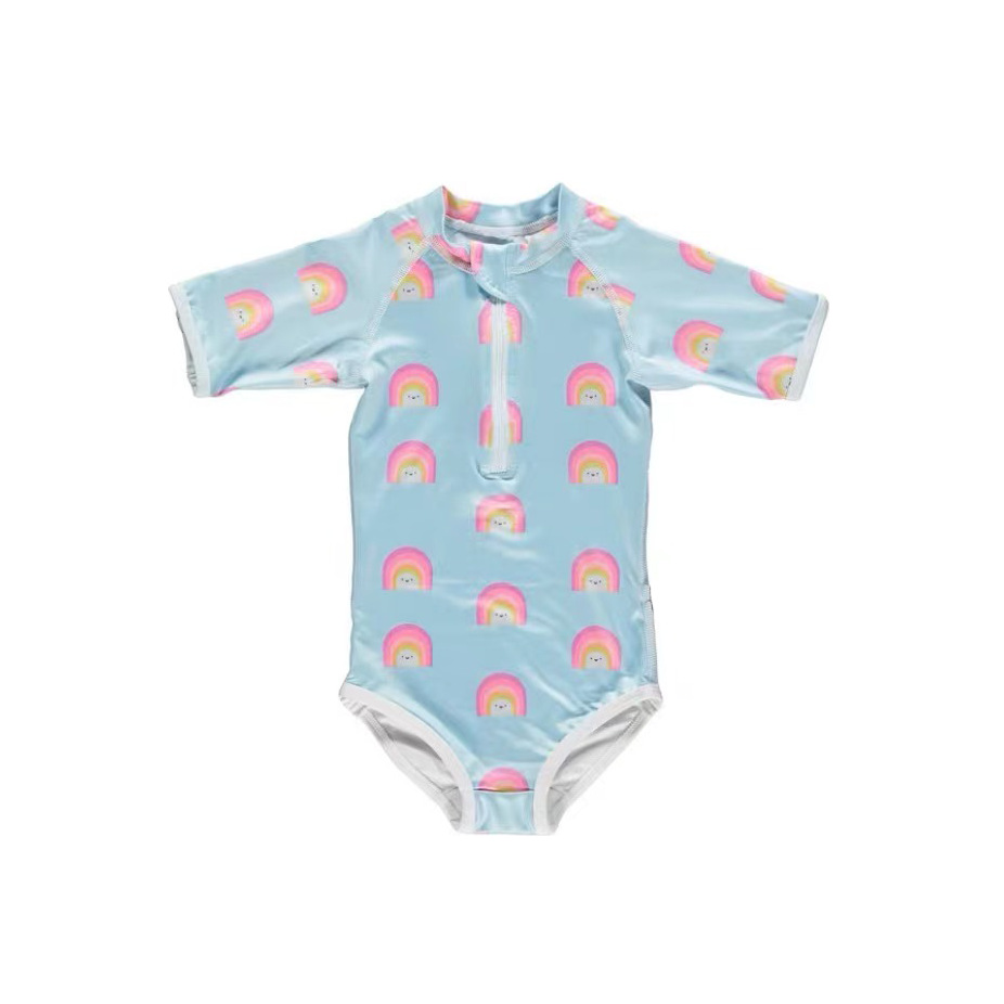 Ins Girls Ice Cream One-Piece Swimsuits Summer Kids Sun Protectiun and Quick Drying Swimming Girls Spa Beach Pool Bathing Suits Z7189