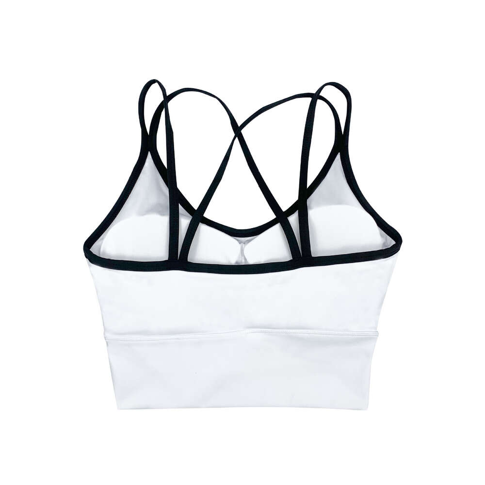 Lu Align Soutien-gorge de sport dos nu avec lettres imprimées citron Fiess Débardeur avec dos rembourré pour femme Crossover Sling Sous-vêtements de course Jogger Gym Sport