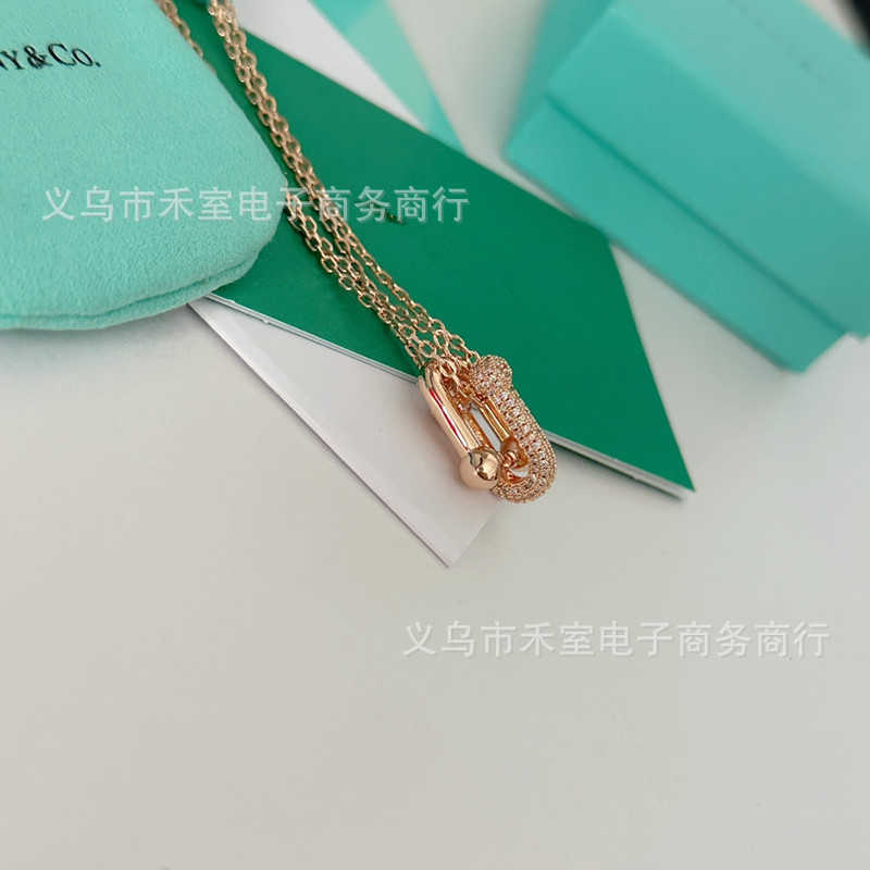 Designer Autumn New High Edition TF Home All Copper Micro Inlaid K Gold Electroplated Necklace Light Luxury end Set