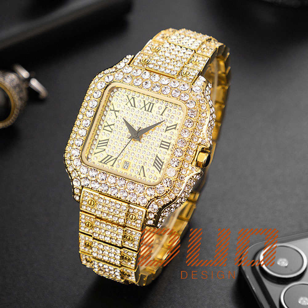 Orologio di lusso Orologi di design hip hop Orologi moissanite da uomo ghiacciati di alta qualità da 44 mm importati orologio da uomo impermeabile con diamanti completi con scatola