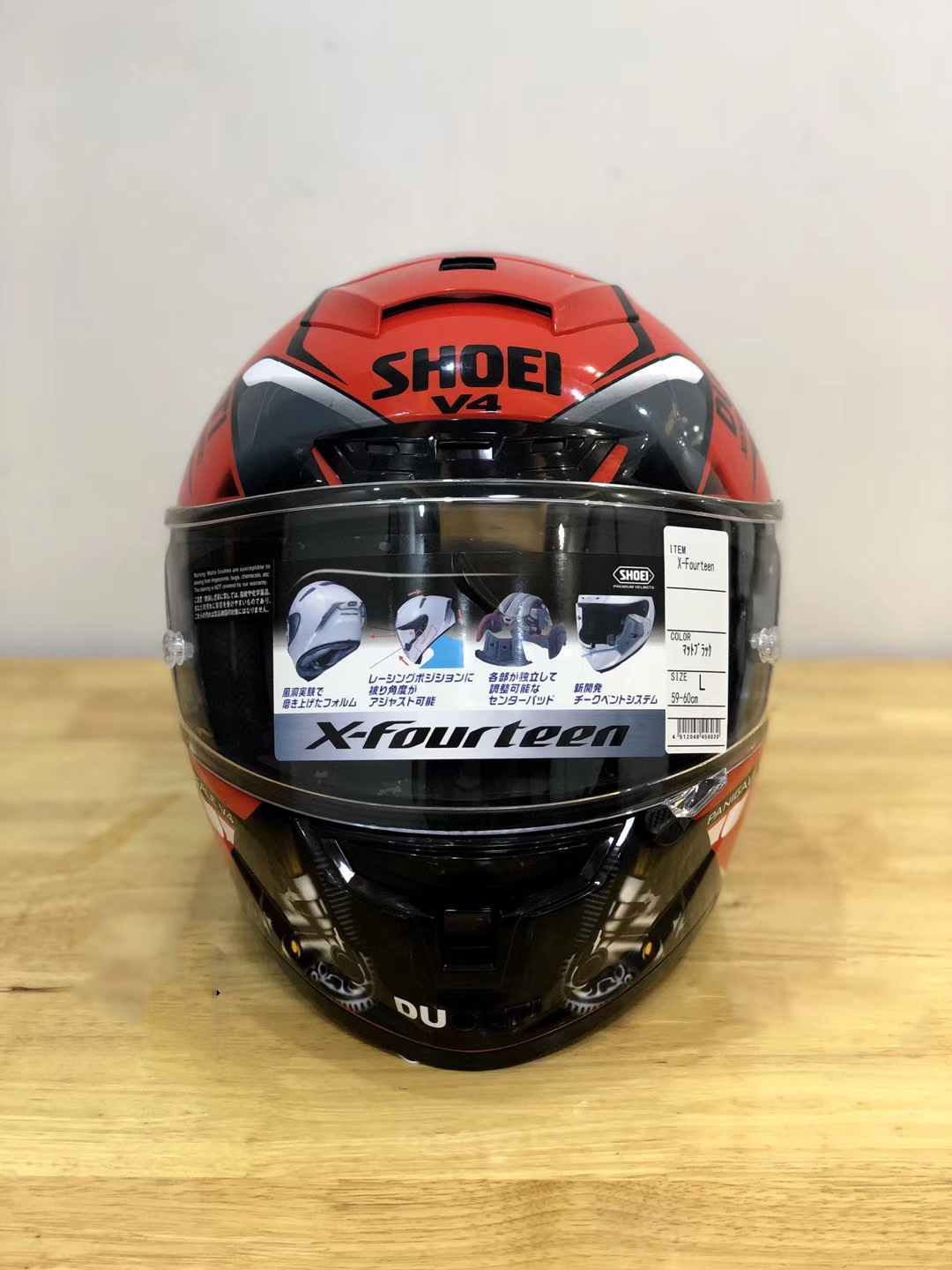 Full Face Shoei X14 X-Fourteen Red Duca Ti Motorcykelhjälm Anti-dimma Visor Man Riding Car Motocross Racing Motorbike hjälm