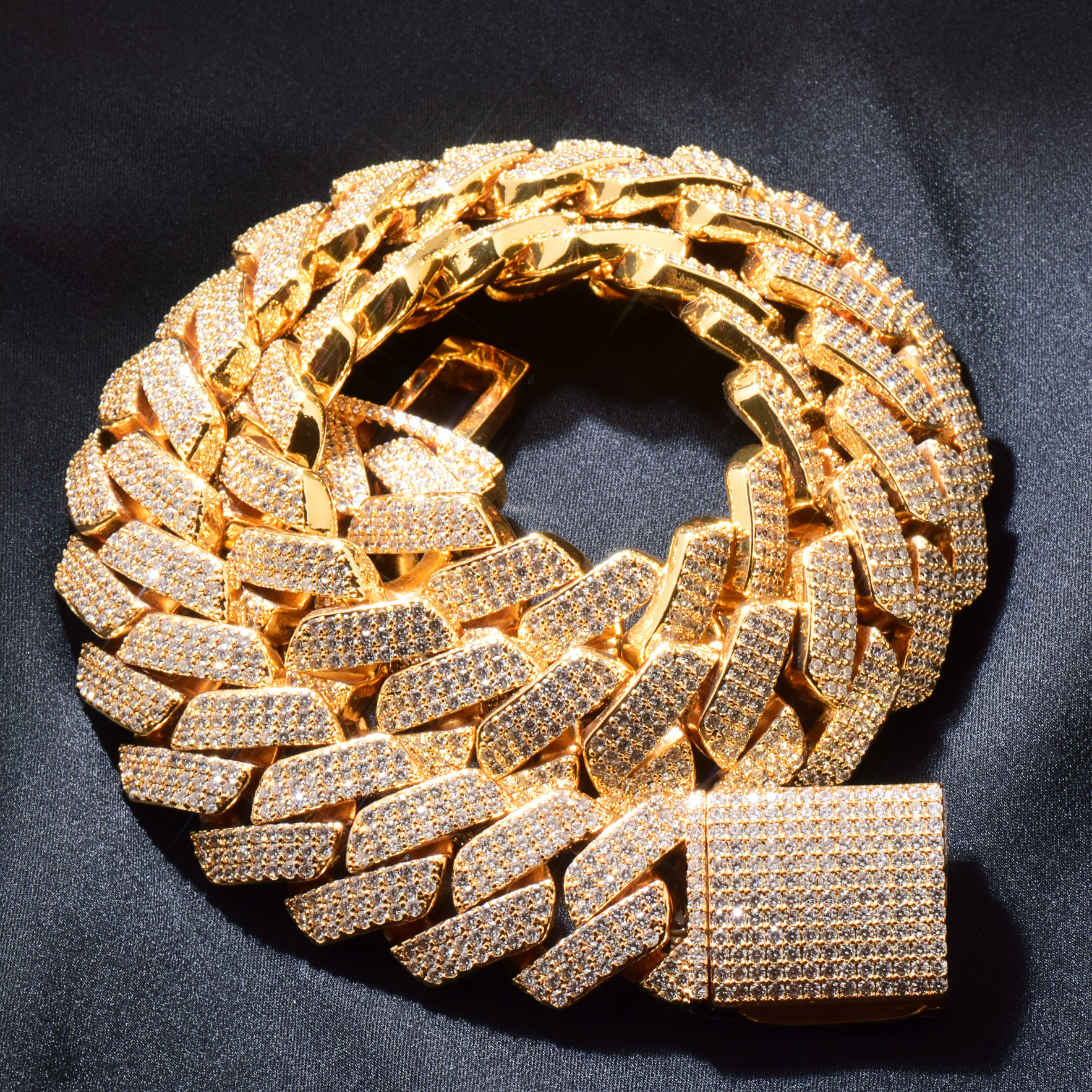 Мужское ожерелье в стиле хип-хоп Hello, 20 мм, три ряда, кубинская цепочка Майами, золотой циркониевый воротник, персонализированные модные украшения для рок-рэп-певцов