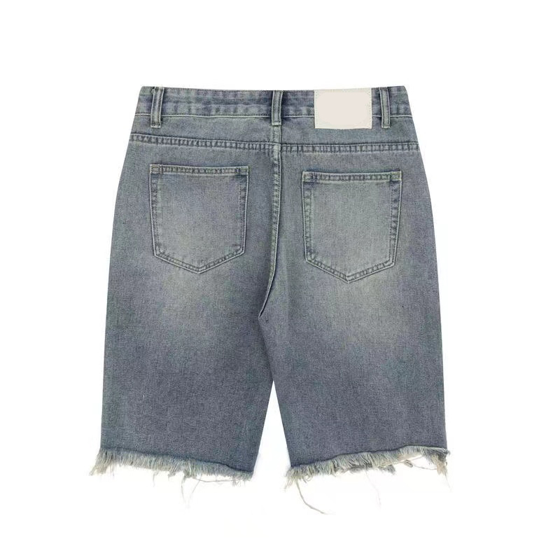 Новые мужские дизайнерские шорты GALLE, американские повседневные летние свободные джинсовые шорты с рваными краями и рваными краями, без четверти, sm-xxl