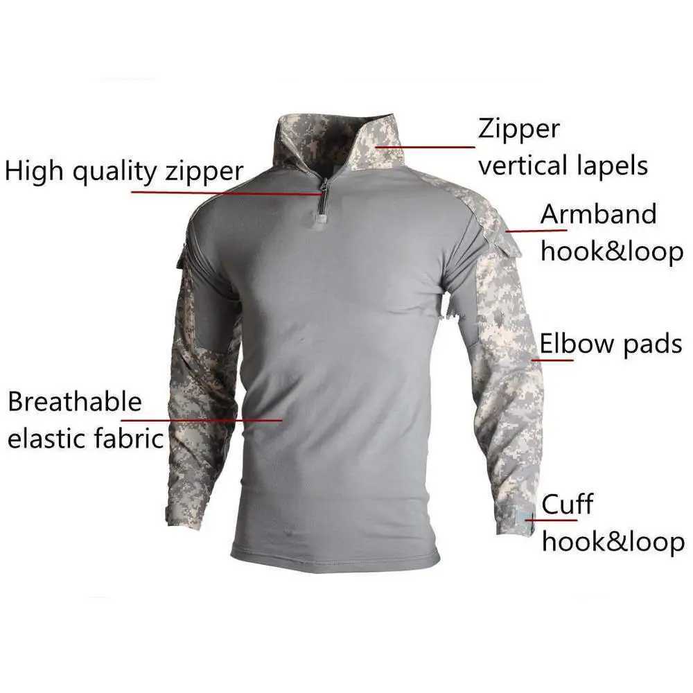 Tactical T-shirts Military tactical shirt padded mens shirt military combat shirt long shirt hunting sofa camouflage shirt colored bullet T-shirt 8XL 240426