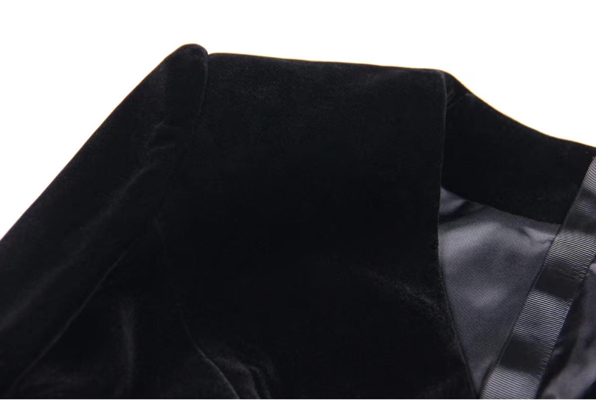 Vinatge 2024 preto com decote em v casaco feminino mangas compridas botões casaco designer high end longo casaco feminino 31410