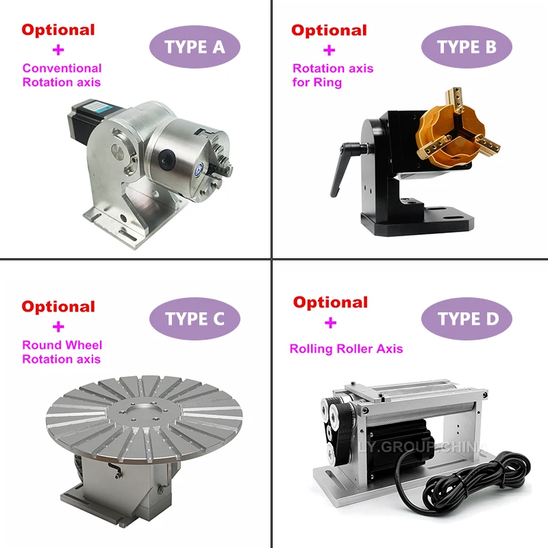 Rödsvart stil Desktop Galvo Scanner Align System Optisk fiberlaserformad Markeringsmaskin Gravering Kompatibel uppgradering Rotationsaxel