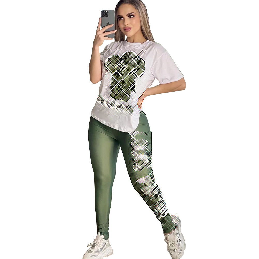 Designer 2024 Hosenanzug Frauen Zwei Stücke Jogger Set Neue Buchstaben Gedruckt Kurzarm Sexy Mode Strumpfhosen Anzüge DD0075