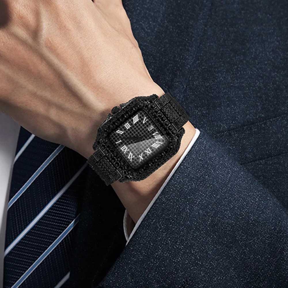 Luxury watch Hip hop designer watches High quality Iced out 44mm men's moissanite watches imported waterproof Roman scale Full Diamond watch With Box