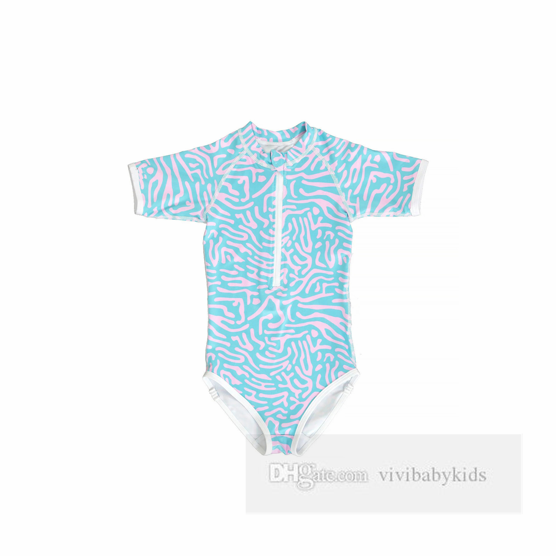 Ins Girls Ice Cream One-Piece Swimsuits Summer Kids Sun Protectiun and Quick Drying Swimming Girls Spa Beach Pool Bathing Suits Z7189