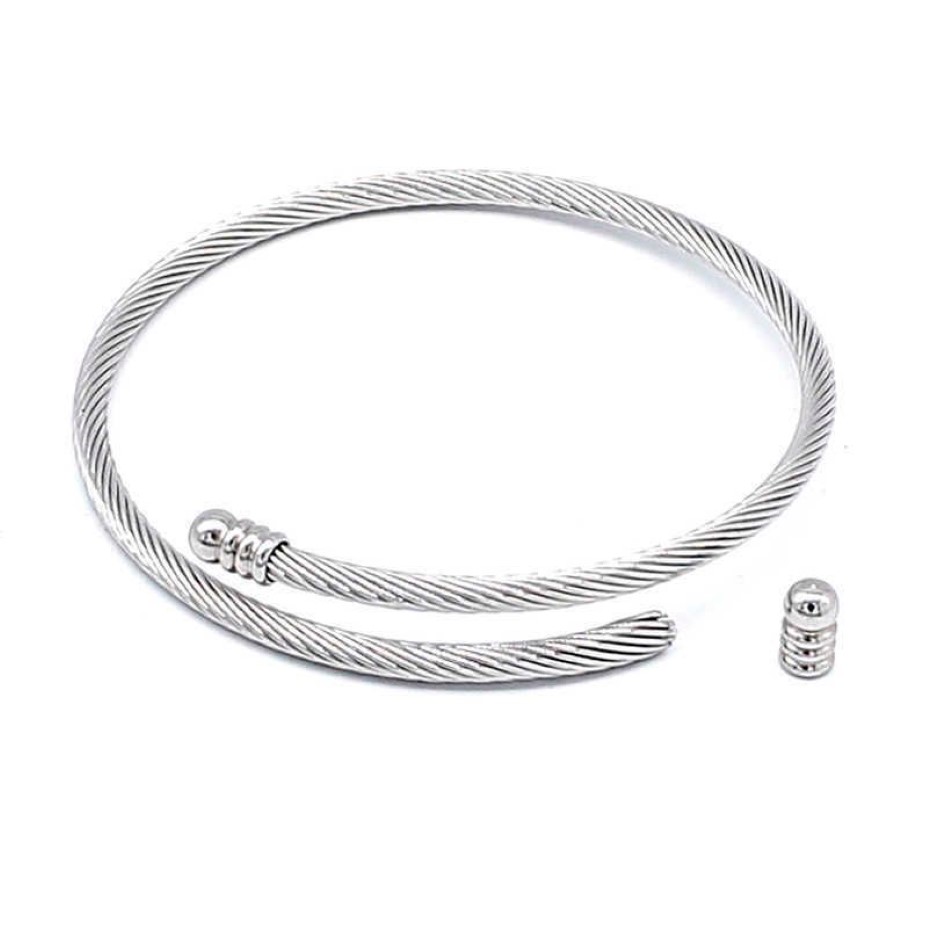 Aiovlo yeni paslanmaz çelik ayarlanabilir diy cazibe bileklik bileklik aksesuarları kadın hediyesi yapmak için ince bilezik mücevherleri q07192092