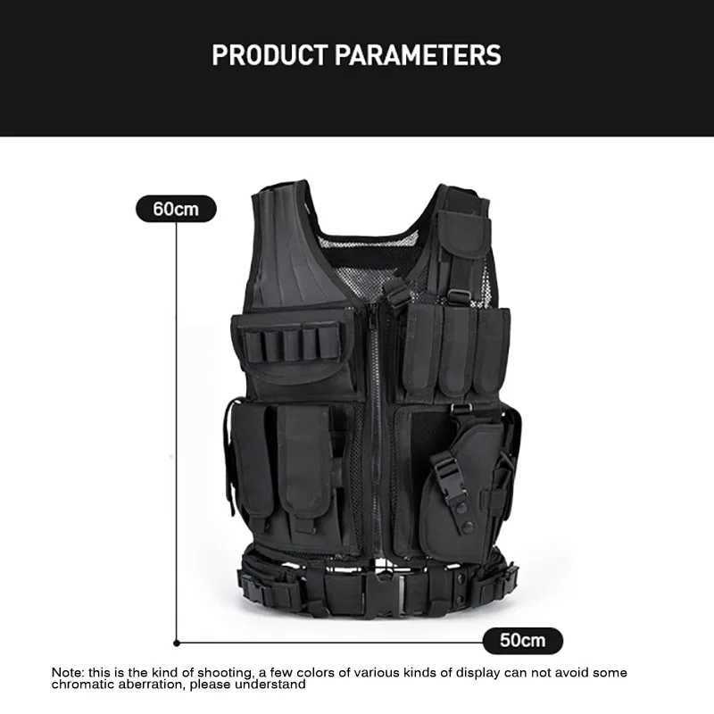 Gilet tattici Gilet tattico Molle regolabile Gilet da combattimento militare antiproiettile da esterno Gioco CS Camicie da allenamento Airsoft 240315