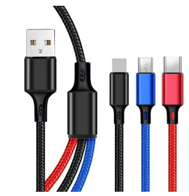 3 in 1 USB Kabel Type C Kabel voor Samsung Xiaomi Oplaadkabel fit iPhone 14 13 12X11 Pro Max Charger Micro USB Kabel Met Pakket