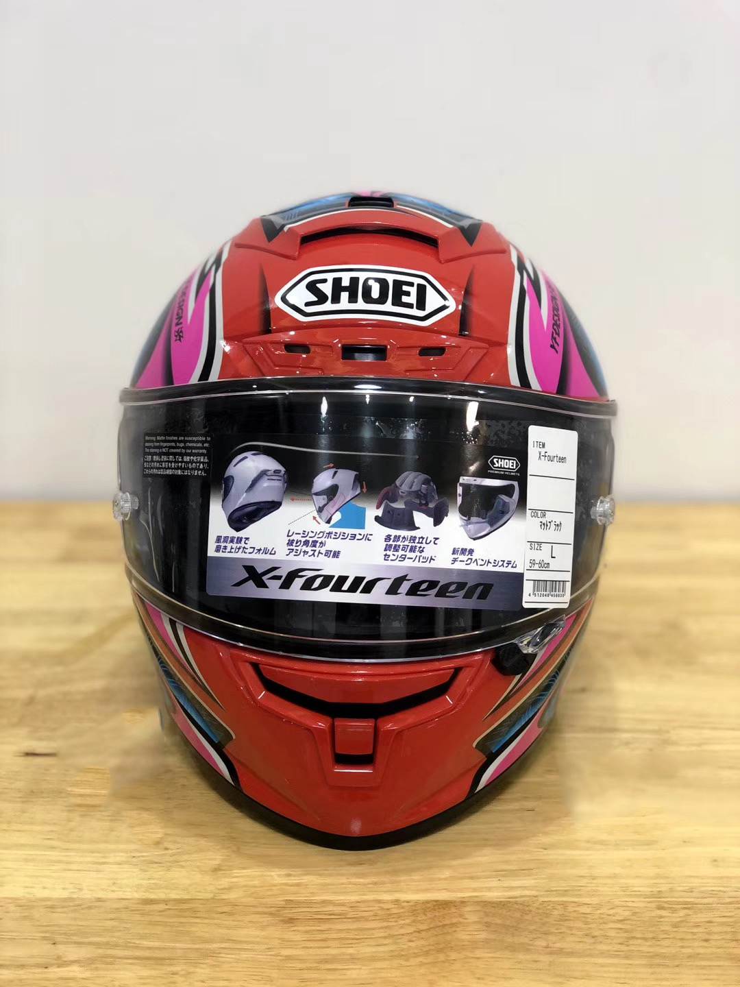 Casque de moto intégral shoei X14 X-Fourteen daijiro TC-1 rose visière anti-buée homme équitation voiture motocross course casque de moto