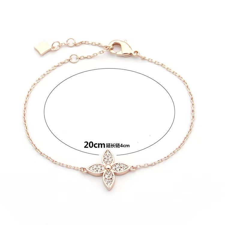 Bracelet classique en or 18 carats pour femmes, bijoux de marque de bonne qualité, pendentif en diamant de luxe, à breloques