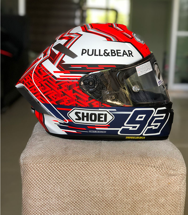 Full Face Shoei X14 X-Fourteen MM93 Marc Marquez Red White Ant Redbu LL Motorcykel Hjälm Anti-dimma Visor Man Riding Car Motocross Racing Motorcykel hjälm