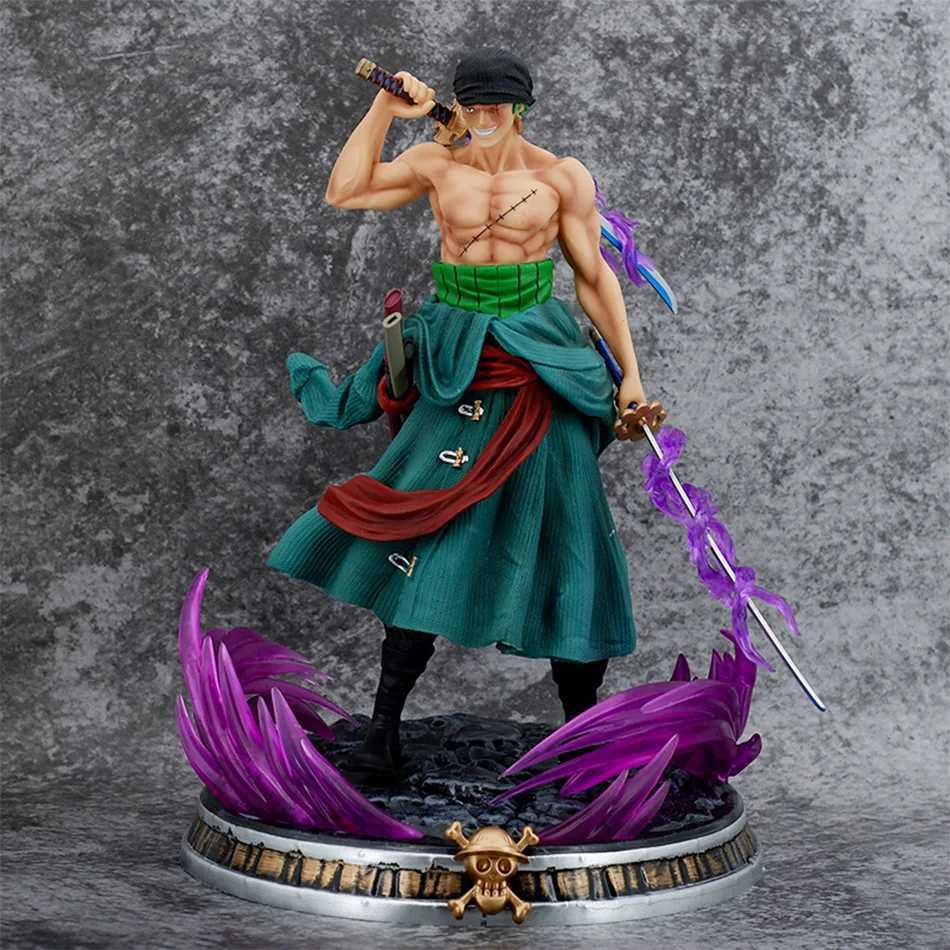 アクショントイのフィギュアワンピース図21cm Roronoa Zoroダブルヘッド3ナイフ戦闘スキルアニメアクションモデル装飾PVCおもちゃの誕生日プレゼント