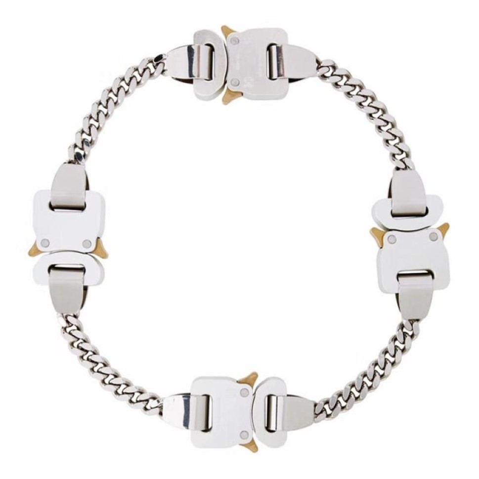 Pendanthalsband Titanium Rostfritt stål 1017 Alyx 9SM Halsband 4 Metal Buckles Hero Chain Alyx Necklace Men Women Accessories J268K