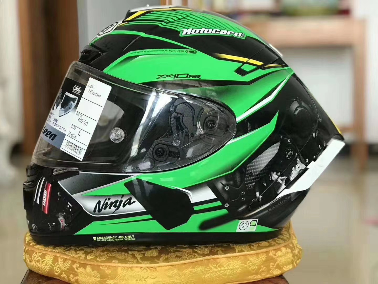 Tam yüz Shoei X14 X-Fourteen Yeşil Kawasa Ki Motosiklet Kask Anti Bez Vizör Adam Binicilik Araba Motokros Yarışı Motosiklet Motosiklet Kask