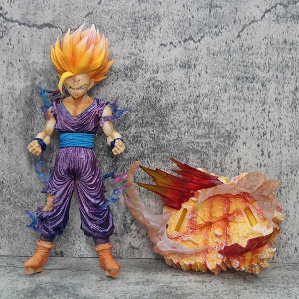 Figuras de brinquedo de ação 25cm z anime figura son gohan estatueta de ação super saiyan 2 celular jogo crianças brinquedos decoartion son goku presente gratuito