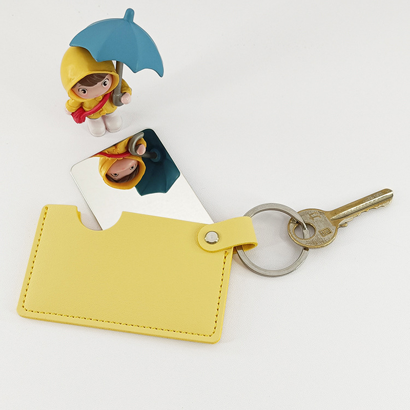 DHLBag Parts Cute PU Small Mirror With Key Ring Carry-on Mix Color
