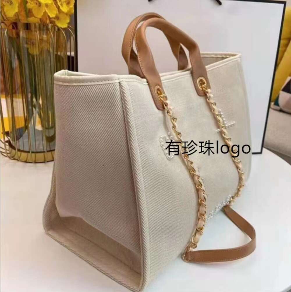 Factory Sells 85% Discount Brand Designer New Handbag Handbags Xiao Tote Bag Fashion Shoulder Edition Solid Color Large Capacity Pearl Canvas White