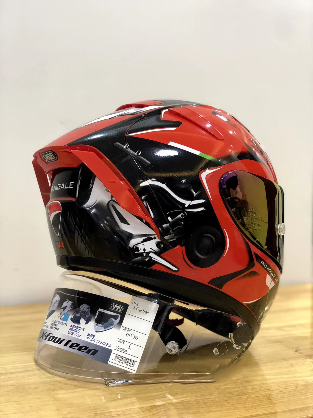 Full Face Shoei X14 X-Fourteen Red Duca Ti Motorcykelhjälm Anti-dimma Visor Man Riding Car Motocross Racing Motorbike hjälm