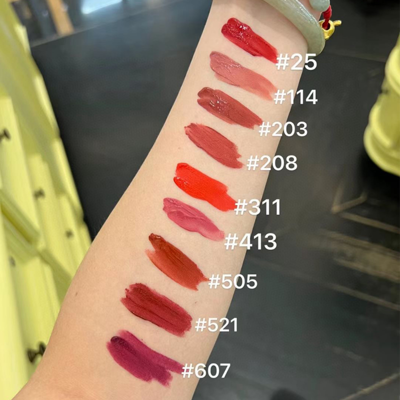 9 Farben Liquid Matte Lipgloss 25 208 505 521 Lippenfarbe 6,5 ml Transfersicherer Lippenstift Make-up Feuchtigkeitsspendende Lippen Kosmetik TOP Qualität