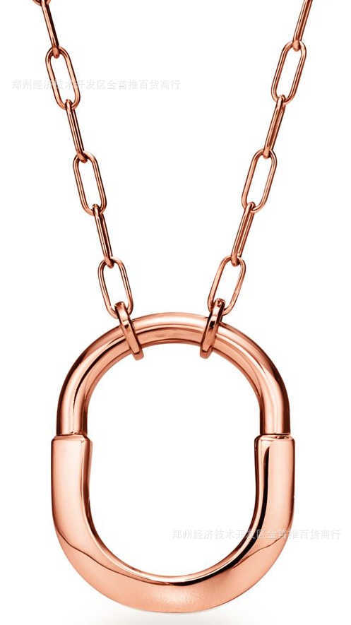 Designer Tiffay och CO Large Medium Lock Halsband U-formad parstil Avancerad designkänsla