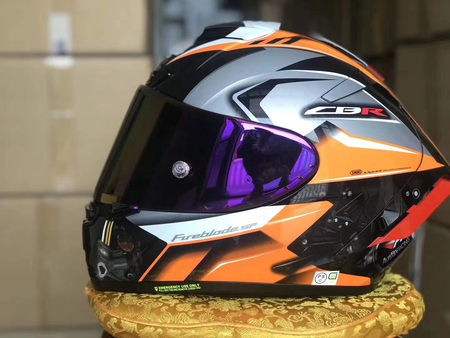 フルフェイスシューイX14 X-Fourteen Hon Da Da Orange Motorcycle Helmet Anti-Fog Vidor Man乗馬モトクロスレーシングバイクヘルメット