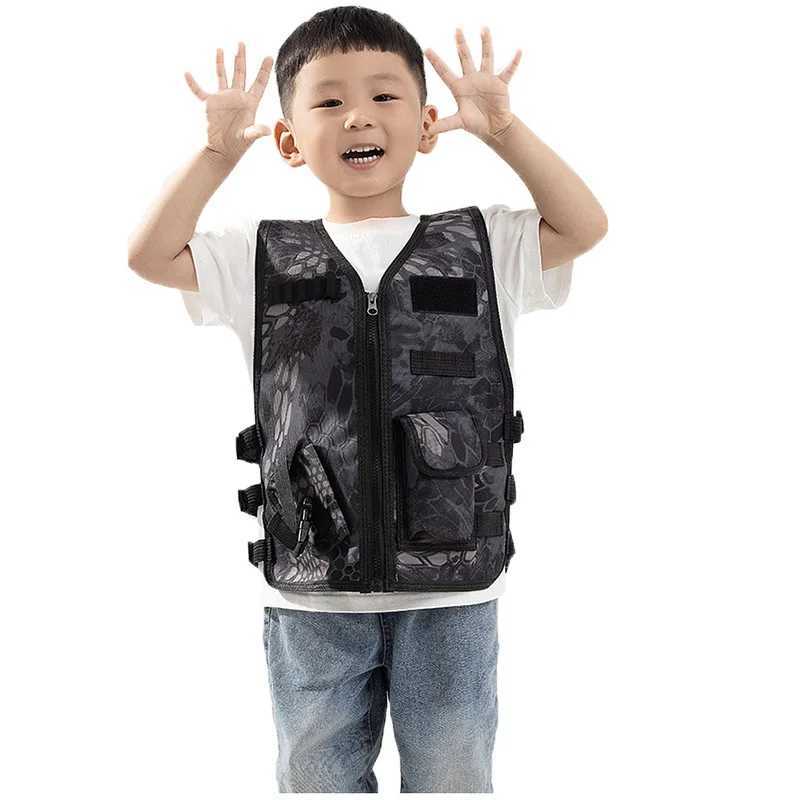 Tactical Vests Military Childfren Camouflage Hunting Clothing Kids CS Airsoft Vest Tactical Military Vests Carnival Equipment For Sniper Set Jacket 240315