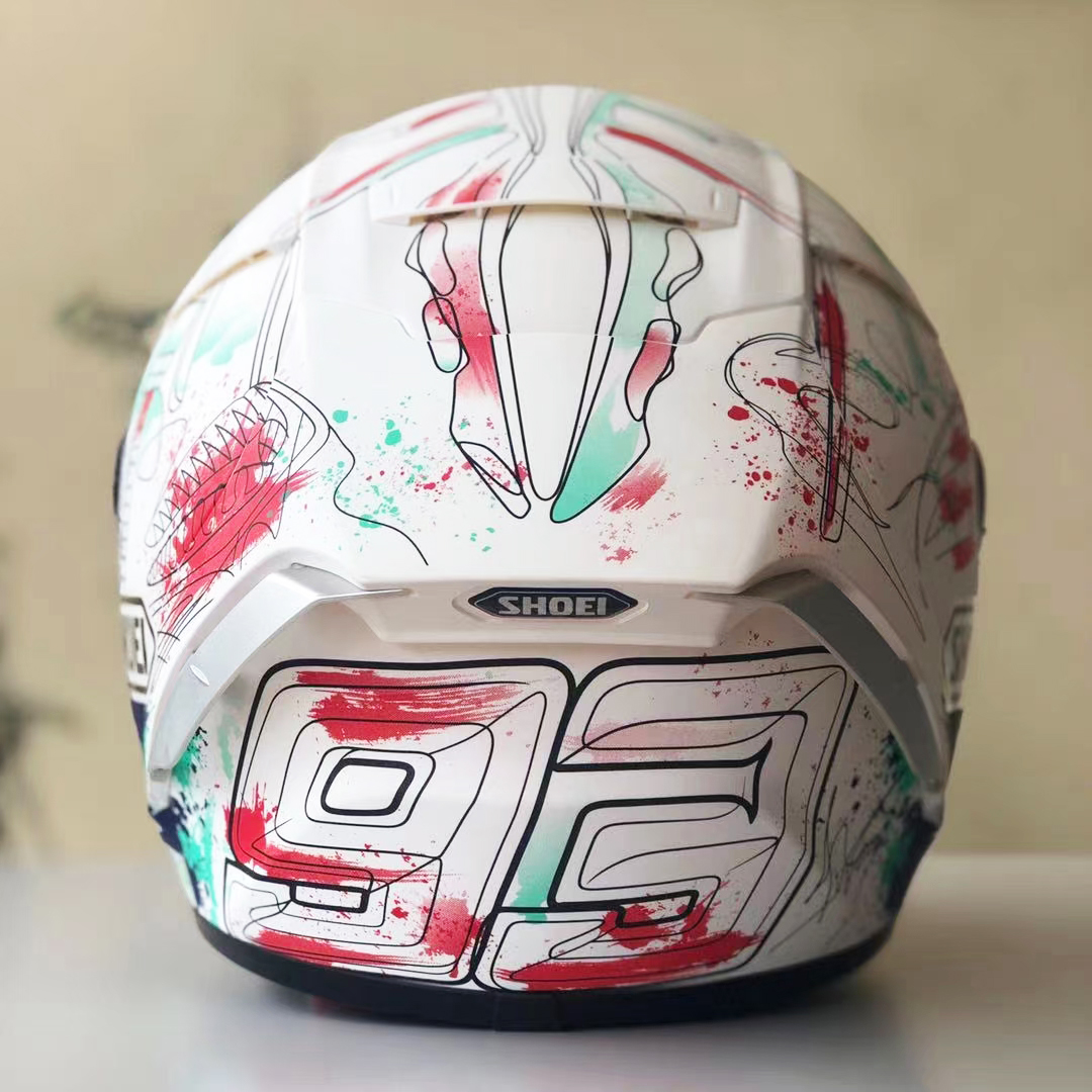 Full Face Shoei X14 X-Fourteen MM93 Marquez Graffiti Ant Redbu ll Motorcykel Hjälm Anti-dimma Visor Man Riding Car Motocross Racing Motorcykel Hjälm