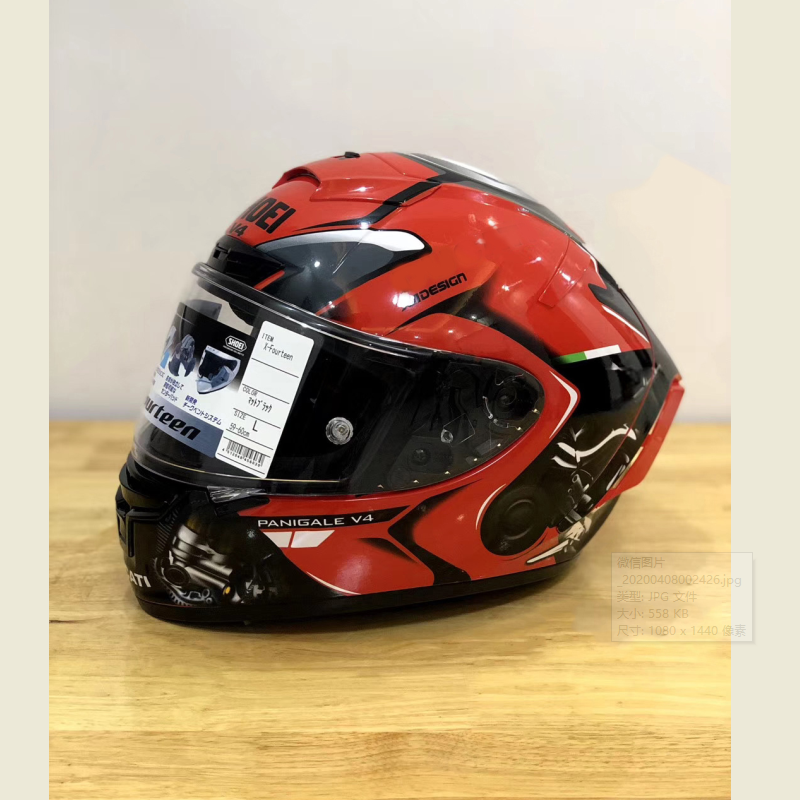 Full Face Shoei X14 X-Fourteen Red Duca Ti Motorcykelhjälm Anti-dimma Visor Man Riding Car Motocross Racing Motorbike hjälm