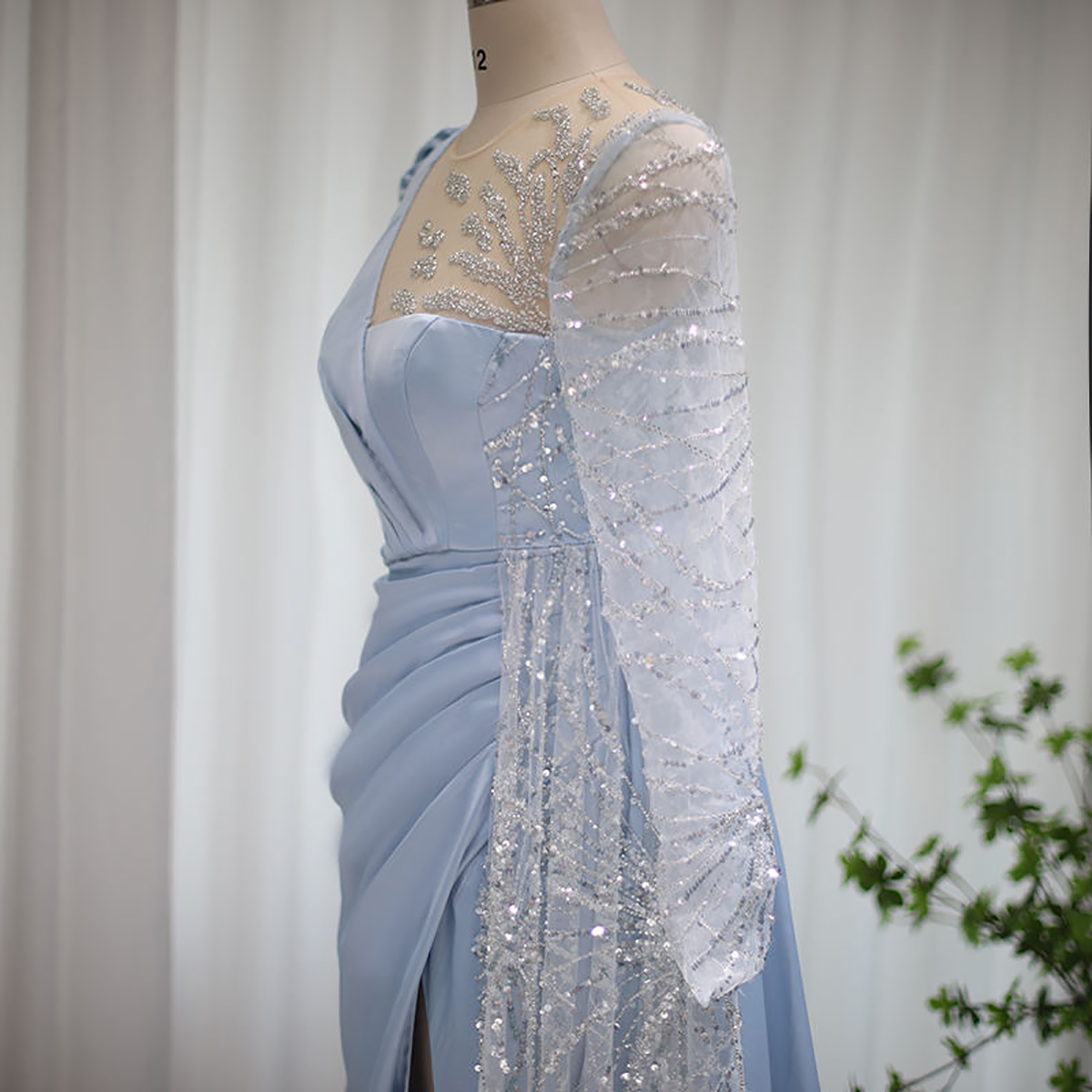 Vintage damskie sukienki wieczorowe Sheer szyi długie rękawy suknie balowe cekiny sukienka na imprezę wykonaną na zamówienie szatę de soiree