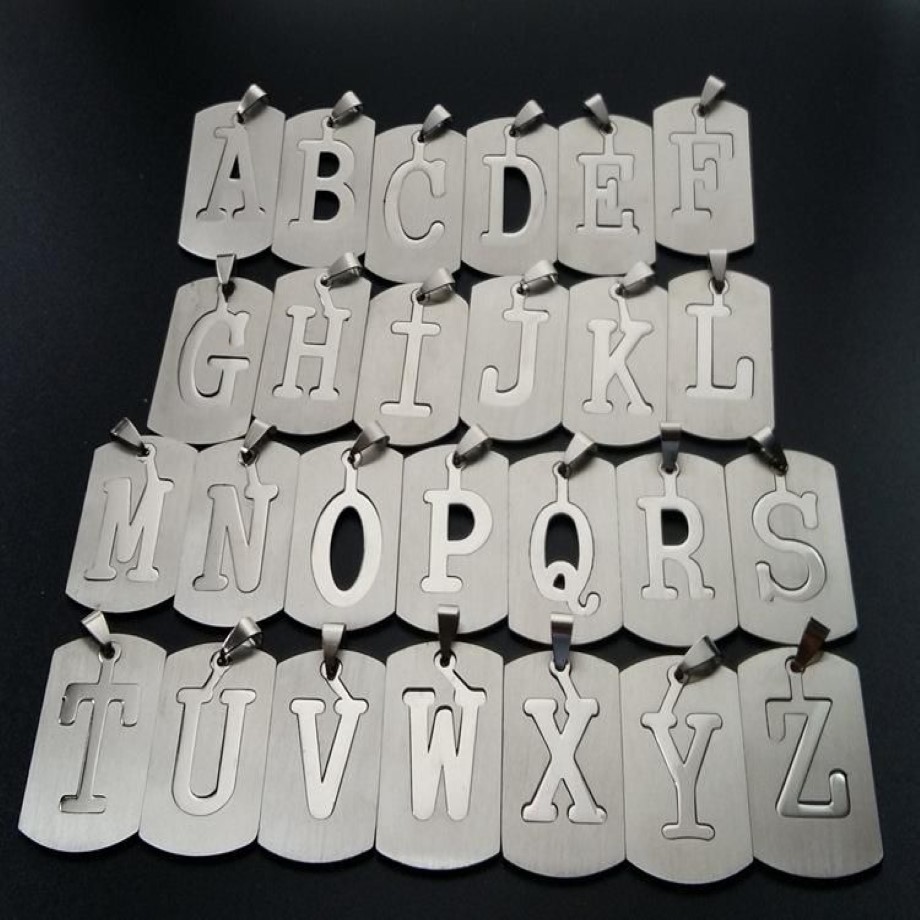 Geschenk Edelstahl 26 Englisches Alphabet Namenszeichen Halskette Anfangsbuchstabe Symbol Abnehmbarer Doppelschichttext Schmuck Anhänger Nec302F