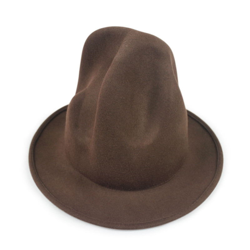 Gorra alta para hombre, sombrero mágico para hombre, sombrero de mago, sombreros Fedora de fieltro de lana para hombre, estilo de Inglaterra, moda de otoño e invierno, gorras de roca volcánica de Jazz