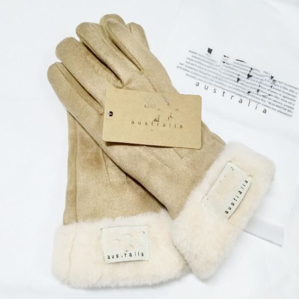 Guantes europeos y americanos para mujer, pantalla táctil de otoño e invierno con felpa y guantes cálidos gruesos, 253A