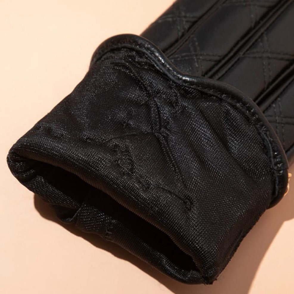 Cinq doigts gants hiver mode classique à la mode marque luxe design gant en cuir dame garder chaud écran couche supérieure en peau de mouton C2887
